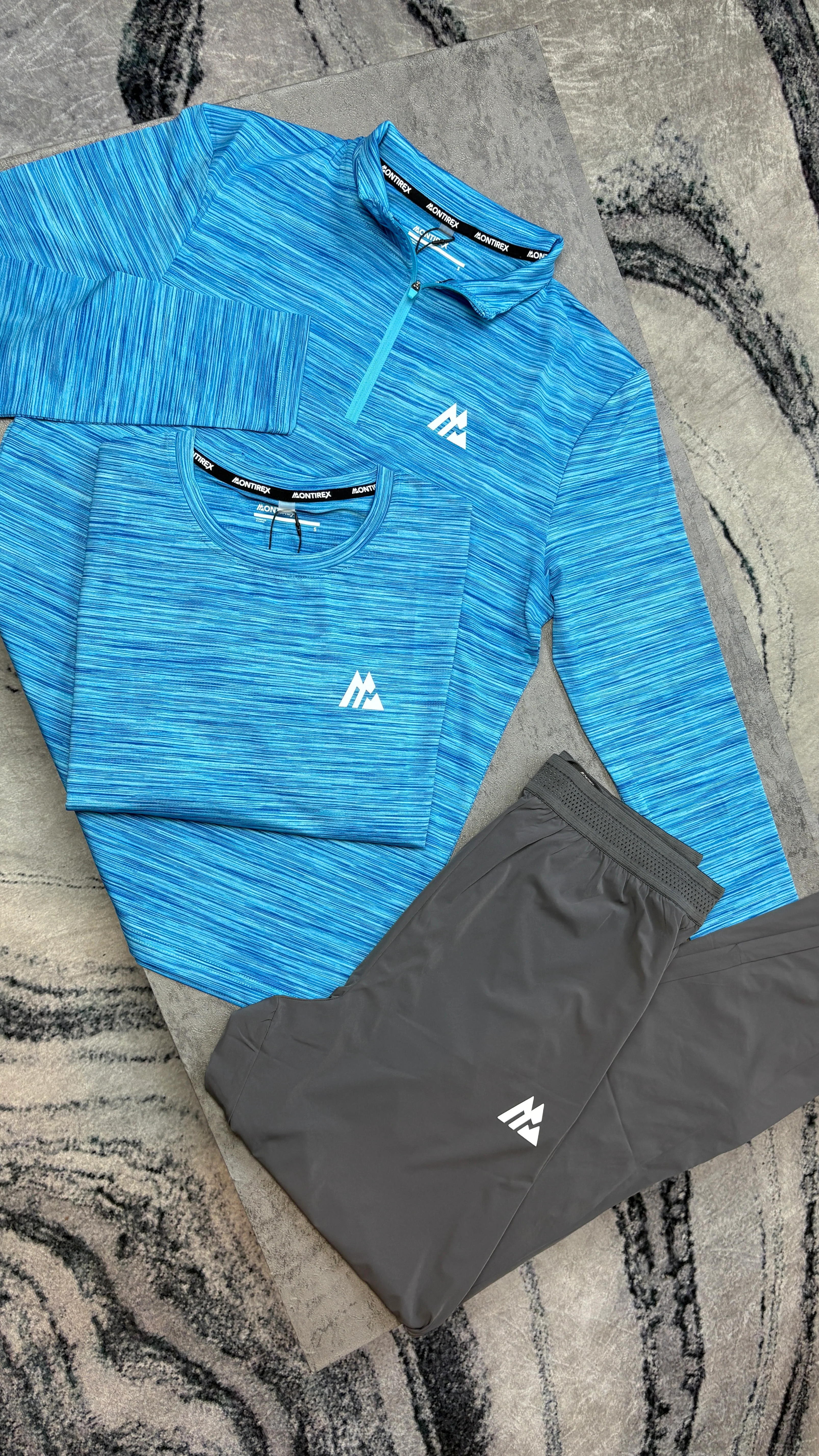 MONTIREX TRAIL TRISET QUATER ZIP TRACKSUIT - GREY/BLUE - Image 3