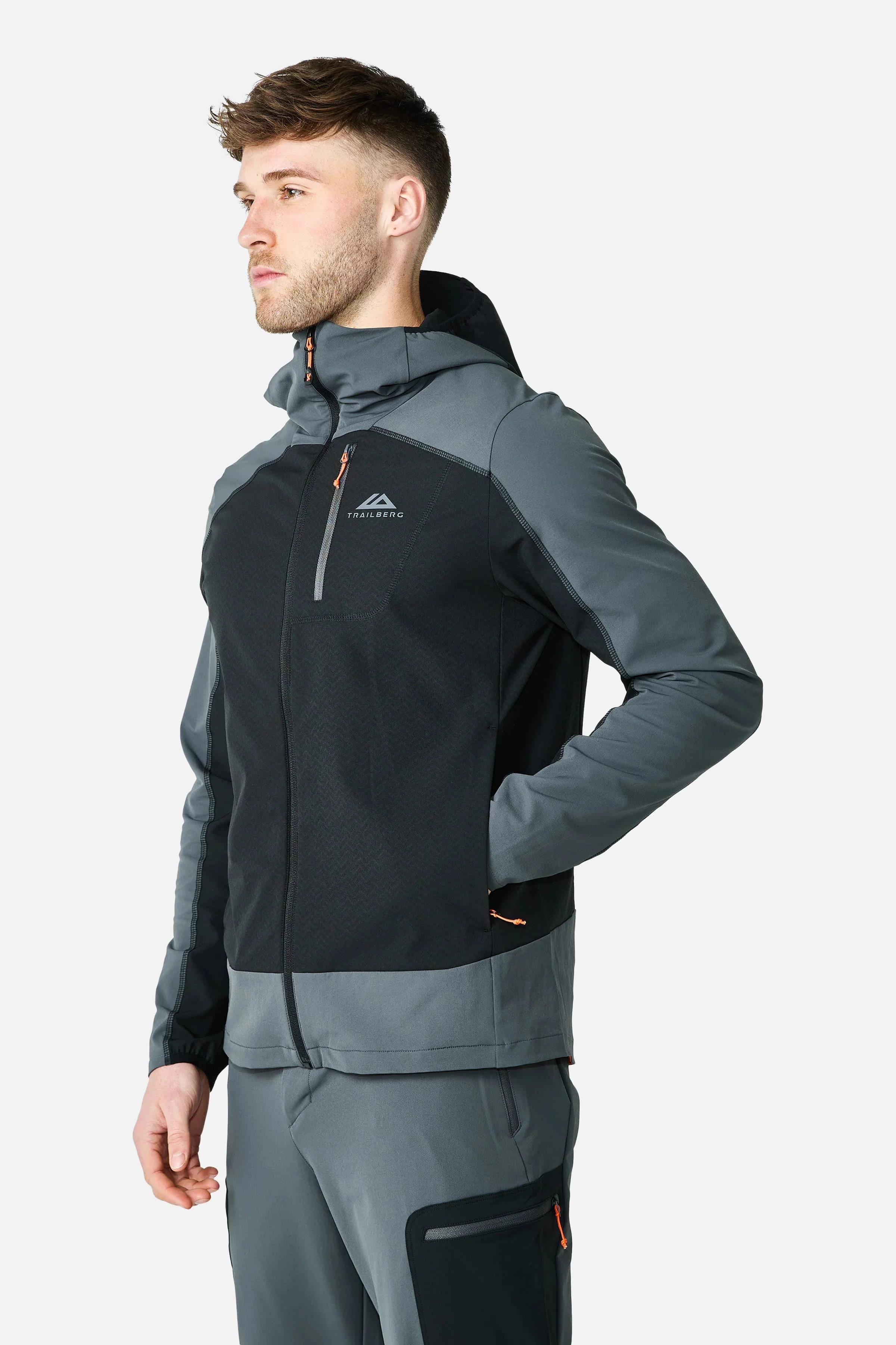 TRAILBERG CALDERA GRIDDED FLEECW TRACKSUIT - VOLCANO BLACK/GREY - Image 3